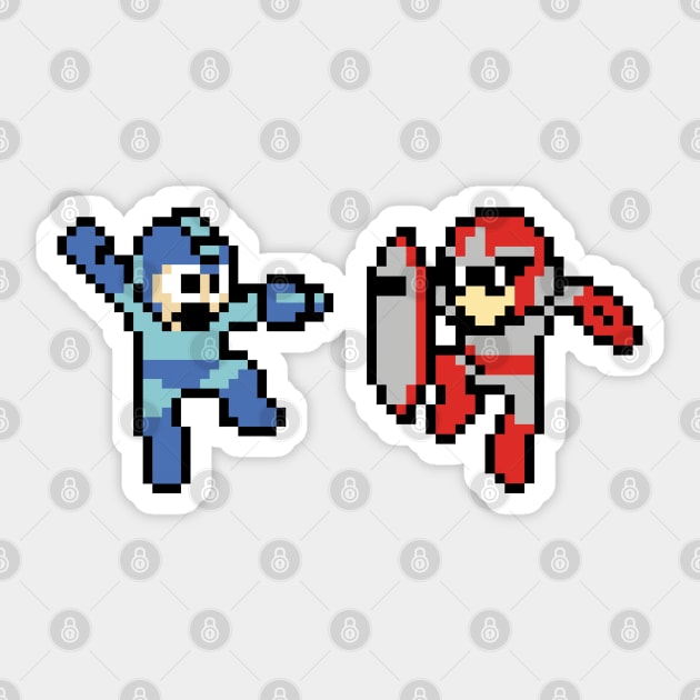 Megaman and Protoman Sticker by Slappers